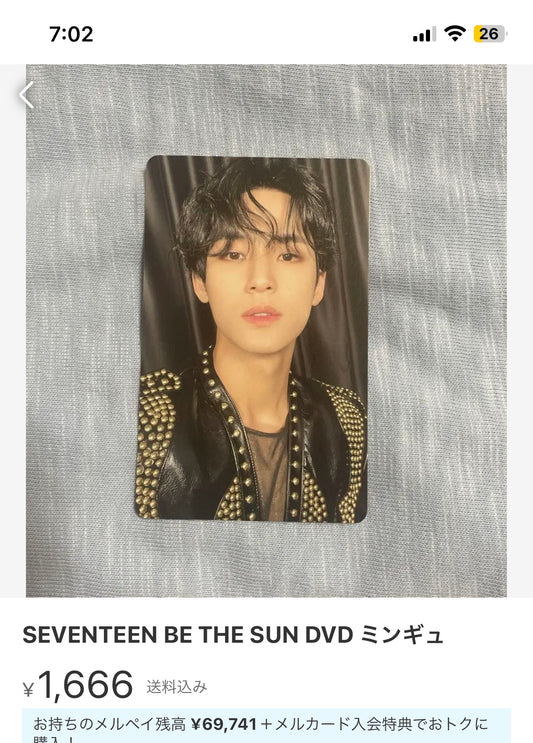 seventeen be the sun mingyu official photocard